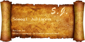 Semegi Julianna névjegykártya